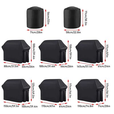 210D BBQ Cover Outdoor Dust Waterproof Weber Heavy Duty Gril