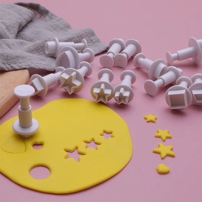 3-12Pcs Geometry Cookie Cutter Plastic Square Sugarcraft Dec