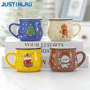 150ML Ceramic Christmas Mugs Cartoon Santa Style Cute Elk Sn