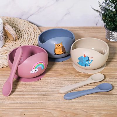 2PCS/Set Silicone Baby Feeding Bowl Tableware for Kids Water