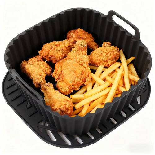Reusable Air Fryer Silicone Liners Square Non Stick Basket M