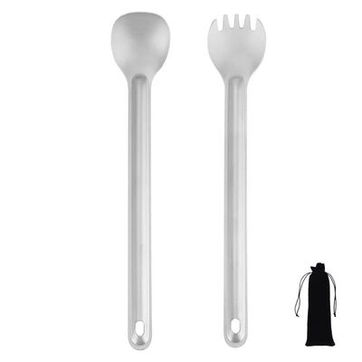 Titanium Long Handle Spork Spoon Lightweight Portable Outdoo