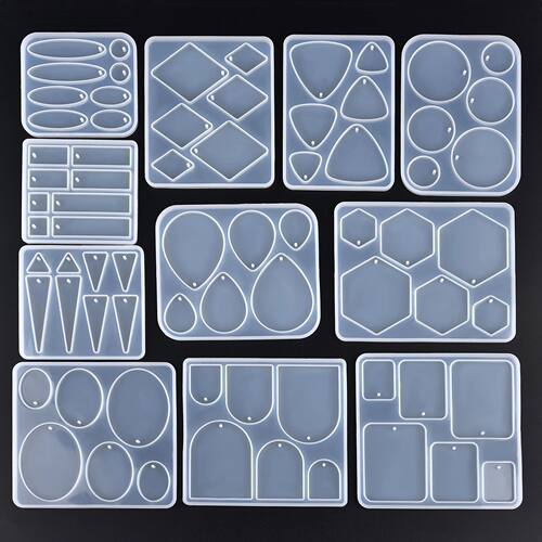 Geometric Earring Pendant Silicone Mold Round Epoxy Resin Mo