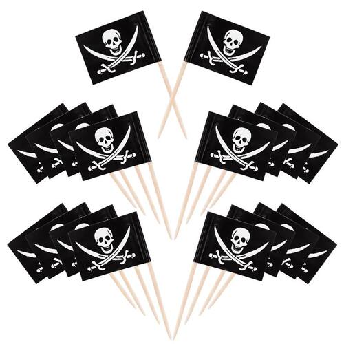 Pirate Flag Toothpicks Cupcake Topper For Kids Boys Pirate T