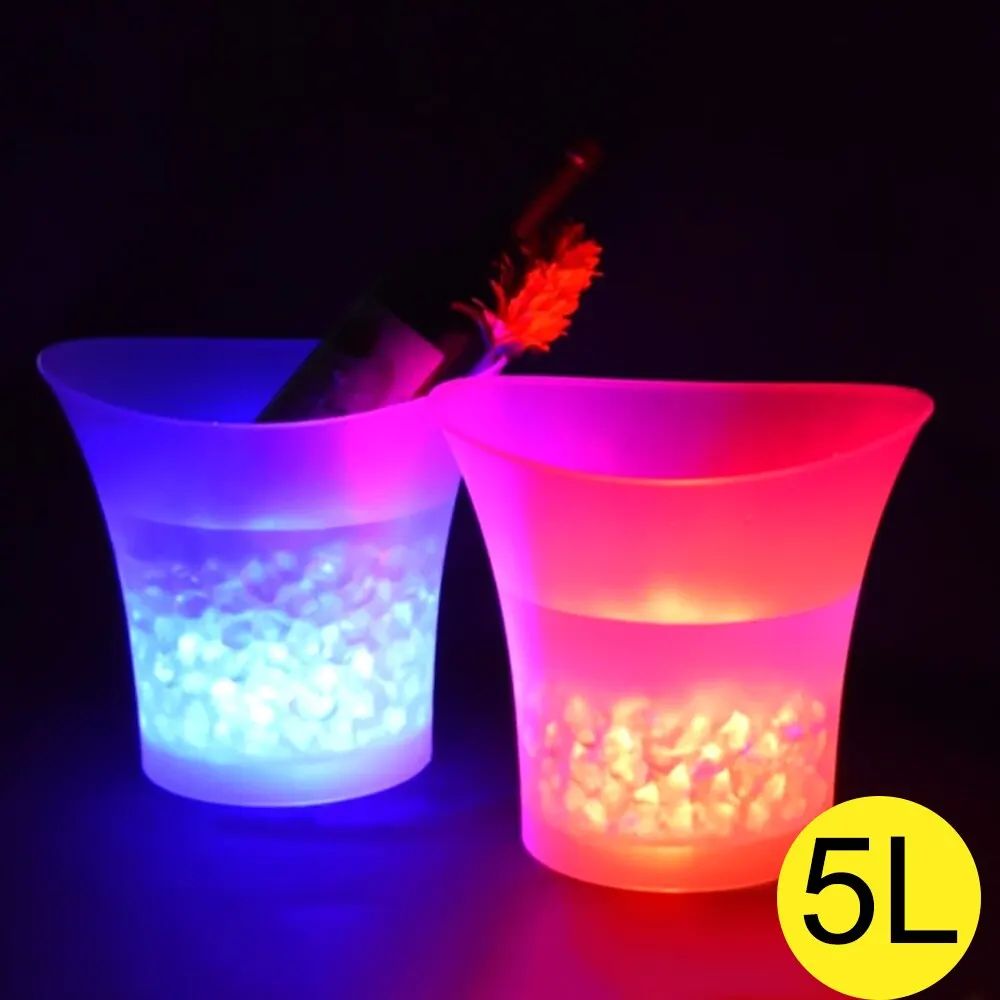 5L 6 Color LED Ice Bucket Waterproof Plastic Light Up Champa