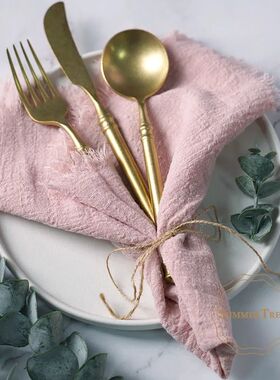 10pcs Napk 41x41cm Cotton Cloth Gauze Retro Burr Rustic Towe