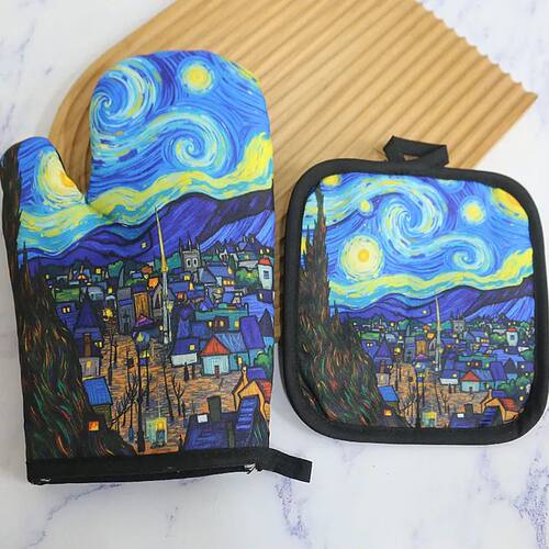 The Starry Night By Vincent Van Gogh Oven Mitts and Pot Hold