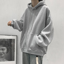 长袖 潮流纯色情侣装 外套 休闲百搭韩版 潮牌宽松连帽卫衣男春秋冬季