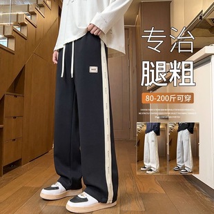 潮流宽松时尚 韩版 高级感美式 休闲运动裤 加绒裤 阔腿男裤 子男秋冬季