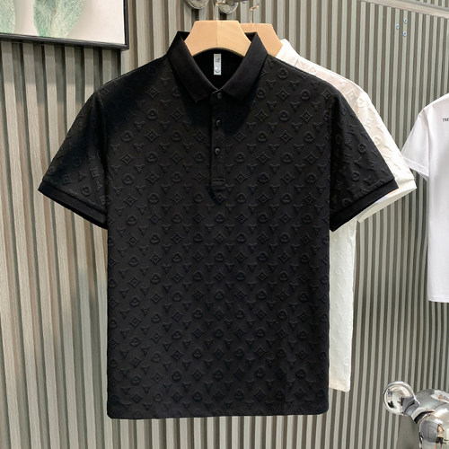 男款t恤短袖polo衫宽松百搭夏季新款帅气薄款冰丝上衣小众设计感