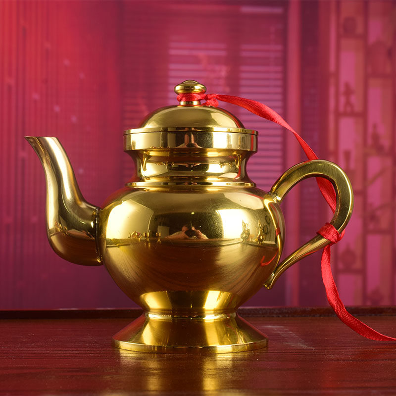 黄铜小酒壶酒盏家用敬酒礼佛拜佛铜茶盅酒水杯财神爷供佛铜茶壶