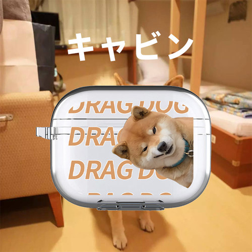 英文柴犬适用airpodspro2保护套苹果3耳机套LinkBuds S透明clip索尼XM5华为pro3软壳vivo TWS4三星Buds2可爱