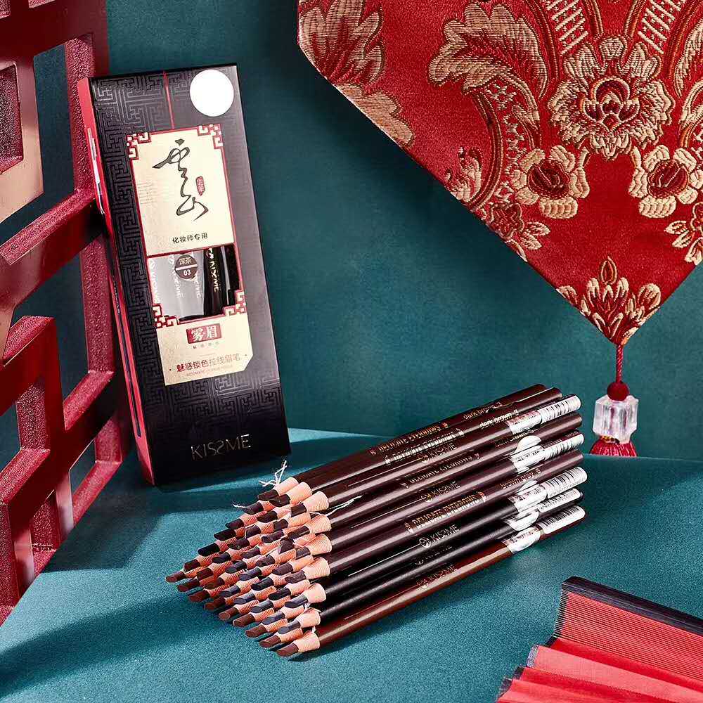 琪仕美魅惑锁色拉线眉笔雾眉不掉色防水防汗鸭嘴画眉毛笔持久立体
