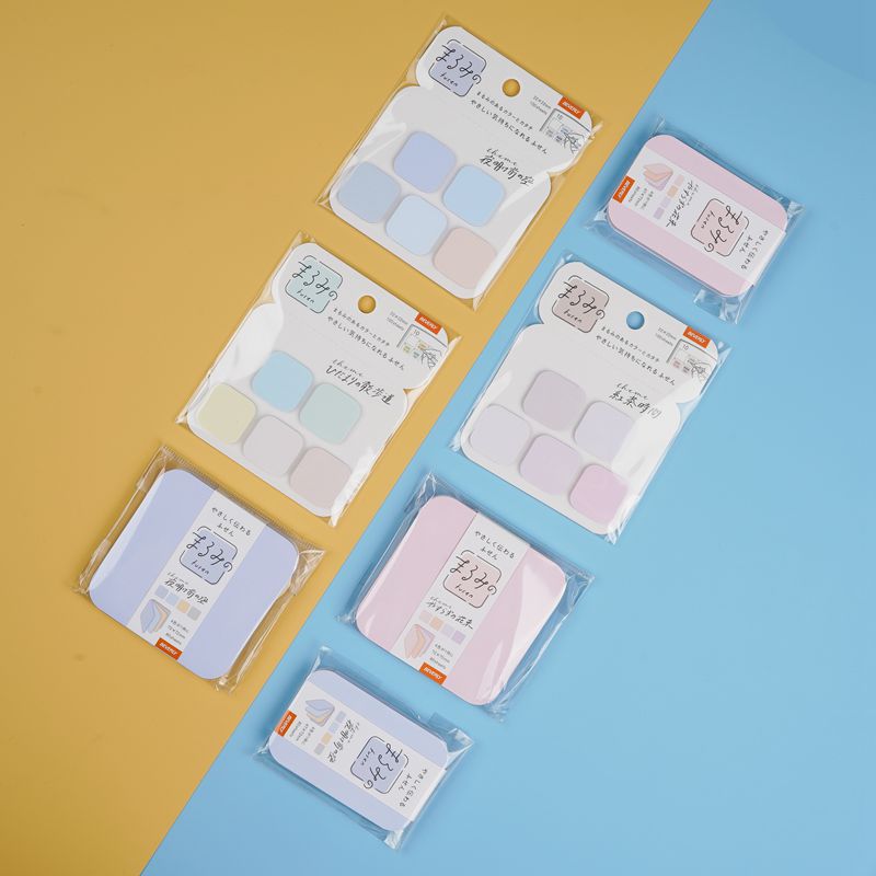 日本beverly圆角便利贴迷你方块莫兰迪纯色手帐印章记事备忘