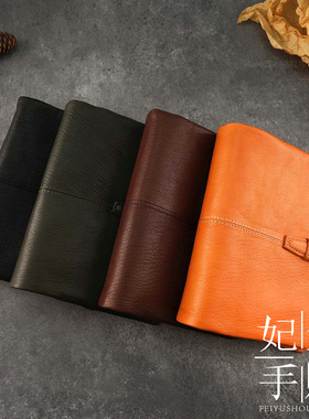 日本 brit house羊皮手账A5A6A7M5插扣款 软fufu小面包山羊皮手账