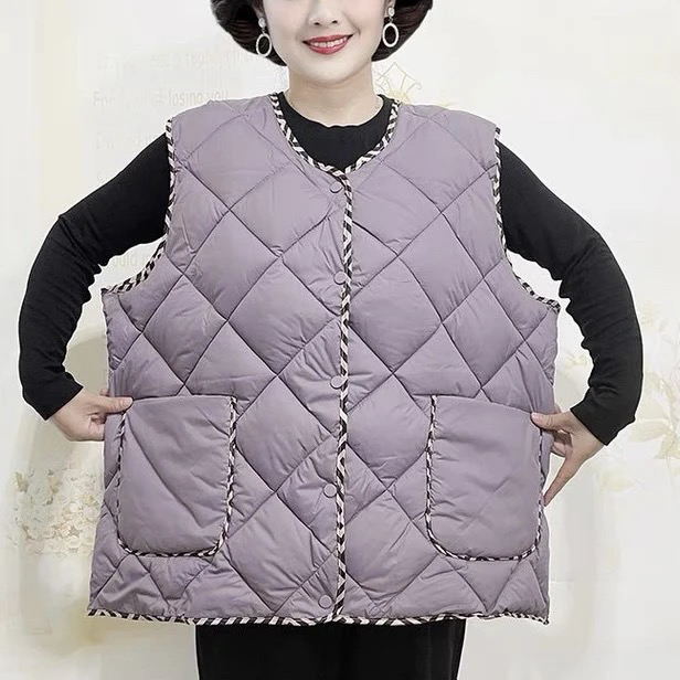 9XL加大码秋冬季爆款羽绒棉棉马甲中老年妈妈宽松洋气坎肩外套