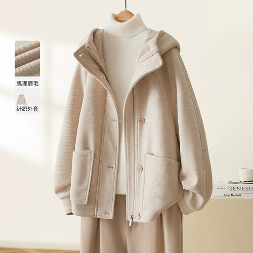 复合灯芯绒加厚磨毛短外套女2024冬季韩版减龄休闲上衣