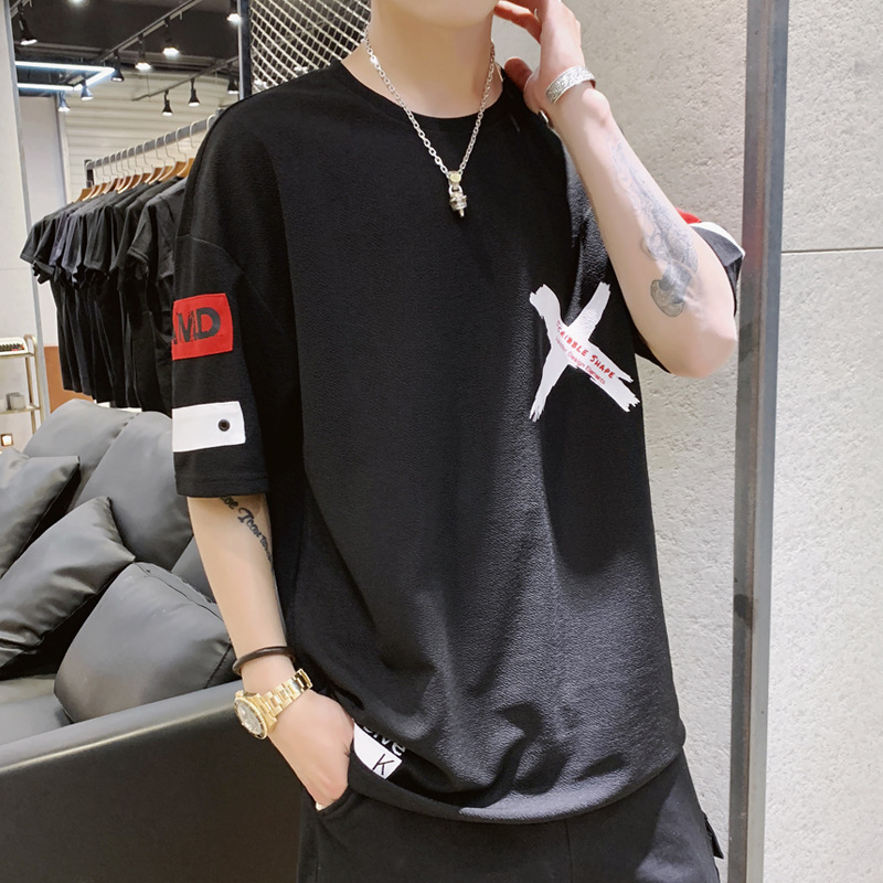 2019夏季男士帅气短袖印花男生t恤