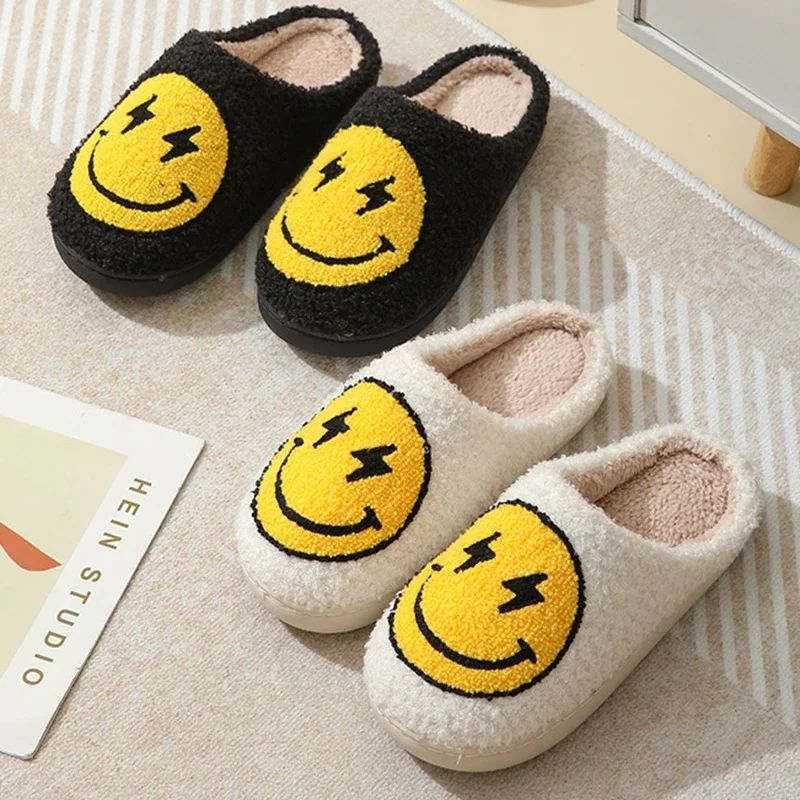 Home Comfortable Soft Plush Couple Slippers Winter Thicken W