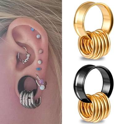 2PCS New 316 Stainless SteelEar Plugs Tunnels Matching Nose