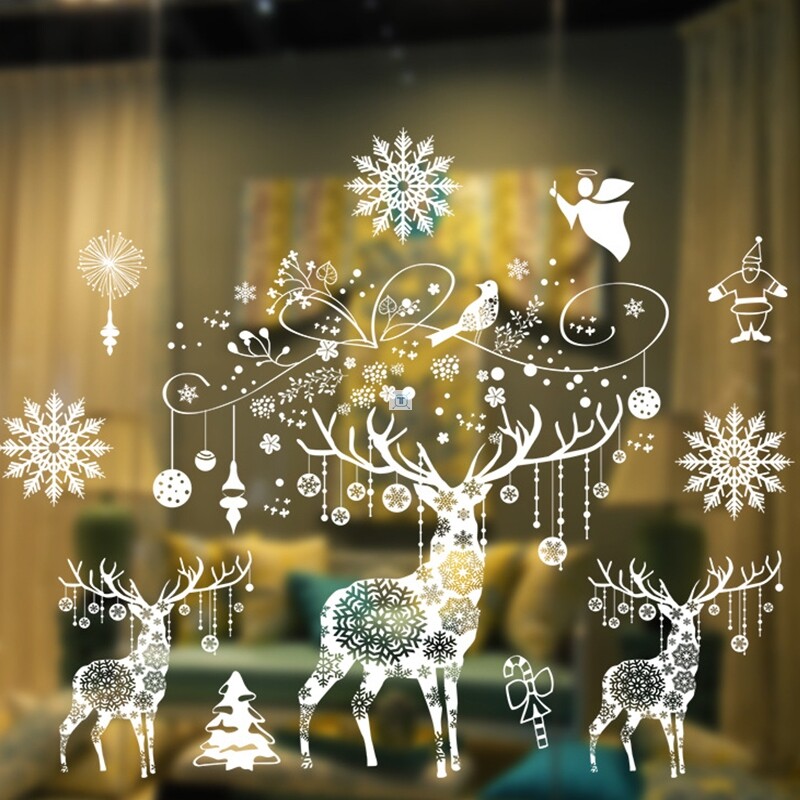 large size christmas decoration window sticker christmas win