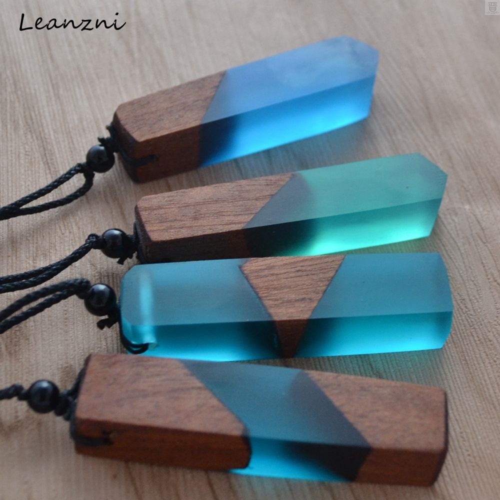 Vintage men'woman s fashionable wood resin necklace