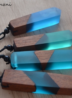 Vintage men'woman s fashionable wood resin necklace