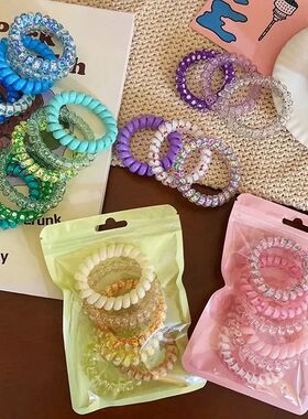 6Pcs/set Candy Color Elastic Hair Bands Accessories for Girl