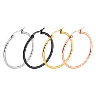 Simple Earrings And Women Hoop Men Plain Steel Stainless For