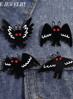 Punk Halloween Mothman Enamel Pin Brooch Lapel Badges Animal