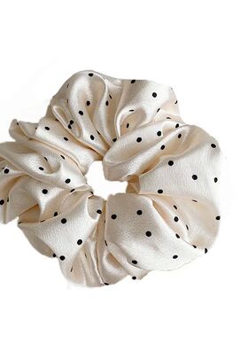 1Pcs Silk Scrunchies For Hair Simulation Silk Polka Dot Larg