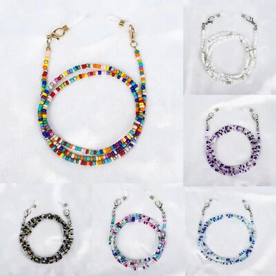 Bohemian Colored Glasses Cha Mask Strap Beaded Women Face Ma