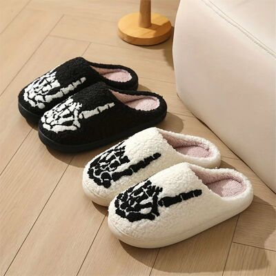 Winter Skull Finger Slippers for Women Autumn and Winter War