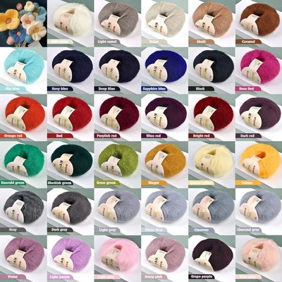 25g/Roll Soft Wool Knitting Cashmere Long Thin Yarn Roll Moh