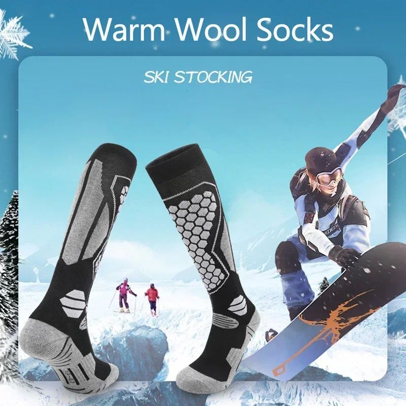 Professional Men Merino Wool Ski Socks Outdoor Sports Hiking