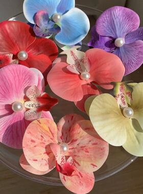 Phalaenopsis Flower Hair Clip Simulated Floral French Elegan