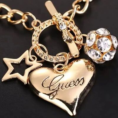 Big Heart Charm Hallowout Star Fire Ball Bracelet For Women