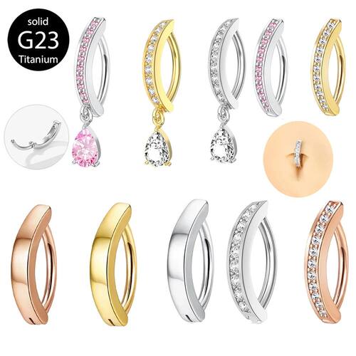 1PC 14G Implant Grade G23 Titanium Belly Button ring Clicker