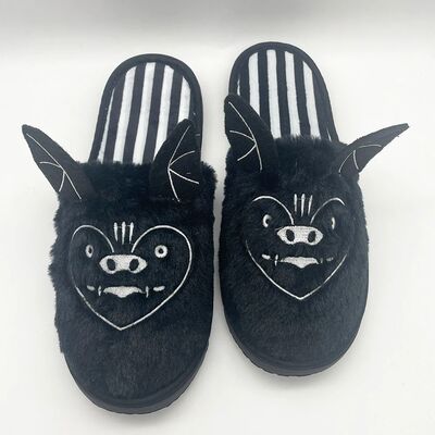 Highland Cow Halloween Bat Plush Slippers New Winter Warm So