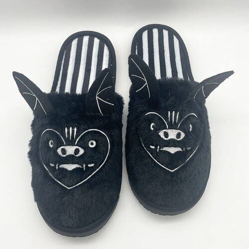 Highland Cow Halloween Bat Plush Slippers New Winter Warm So