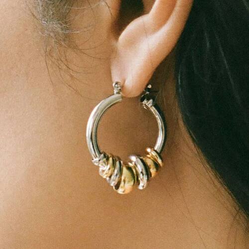 Vintage Mini Circle Round Huggie Earrings for Women Waterpro