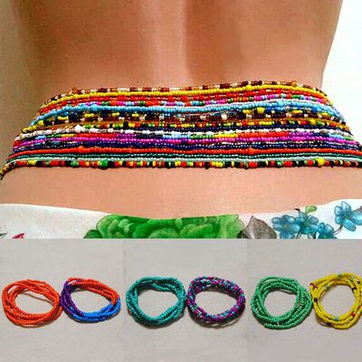 2 Pcs Sexy Summer Waist Bead Cha Belly Beads Colorful Beach