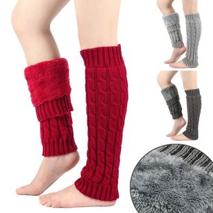 Fleece Leg Warmers Boot Covers for Women Winter Warm Wool Kn