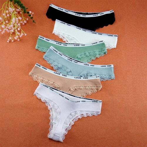 3pcs Cotton Thong Panties Women Sales G-string Underwear Set