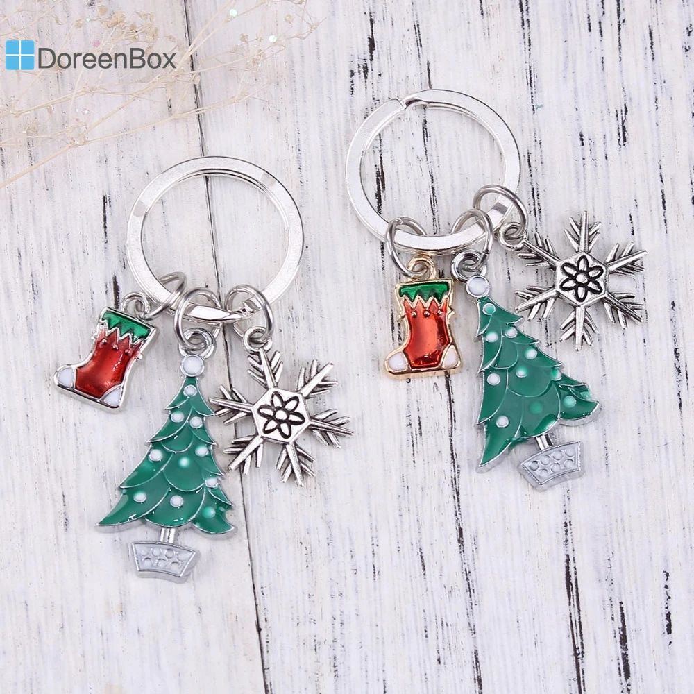 Doreen Box Key chain & Key ring Christmas Tree Silver Color