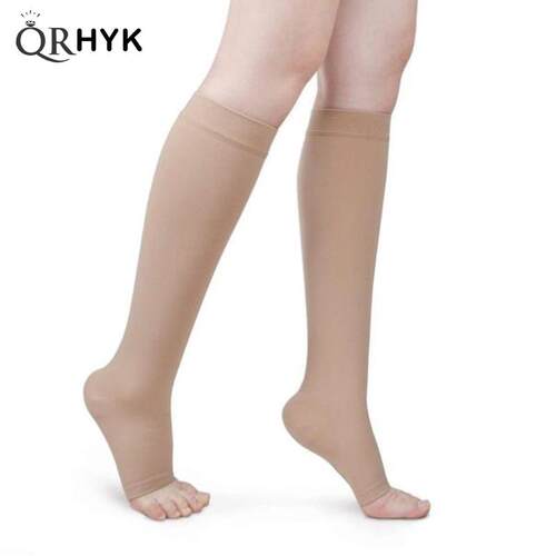 S-XL Elastic Open Toe Knee High Stockings Calf Compression S