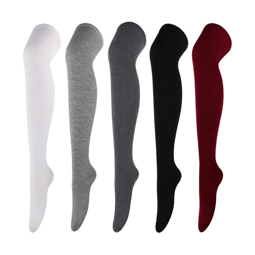 Thigh High Over The Knee High Socks for Women Black White Re