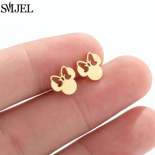 Fashion Cute Mini Mouse Ear Stud Earrings For Women Stainles