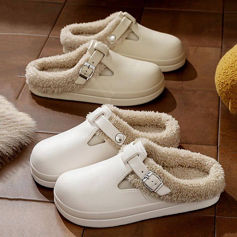Winter Waterproof Clogs Slippers Women Lightweight Warm Plus
