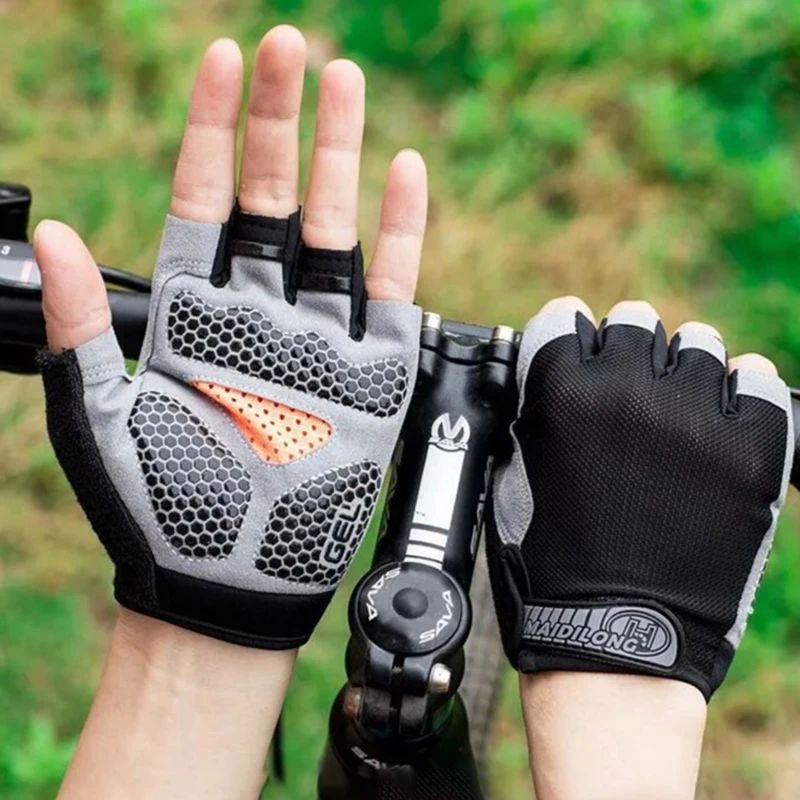 Men Cycling Bicycle Gloves Half Finger Gym Gloves Women Mitt
